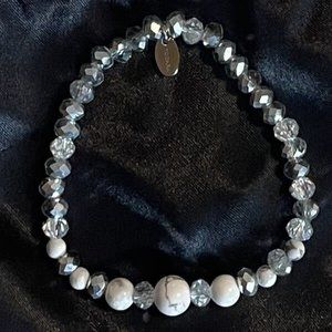 Tocara Layla Howlite Crystal & Stainless Steel Stretch Bracelet | C$14